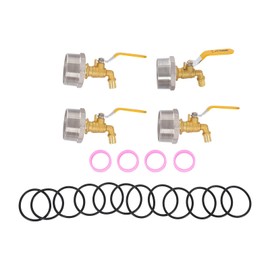 Giciashop 4Pcs 2" Drum Faucet, Brass Stainless Steel Barrel Faucet for 55 Gallon Drum