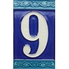 House Numbers Phosphorescent Hand Painted Italian Ceramic Roman Design Tile