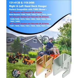 ONYUOKU Deck Hanger Bracket Set – Replacement for Toro & Exmark Zero Turn Mowers | Fits TimeCutter 32"/42"/50" & Quest QTE Series | Replaces 131-4138 & 119-3496