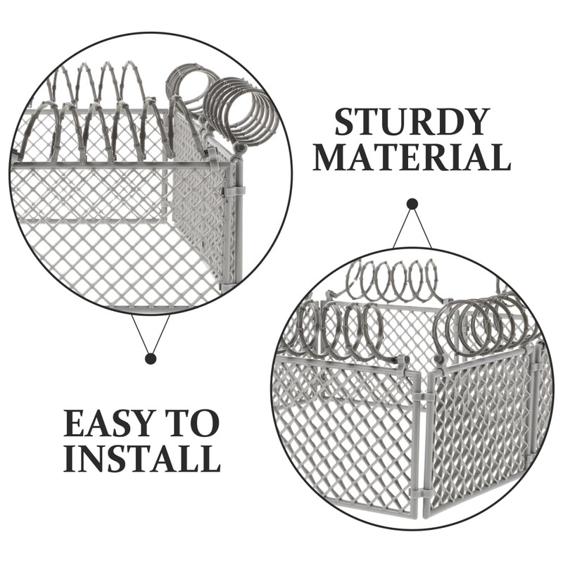 Versatile DIY Miniature Fence Set - Light Grey Plastic -