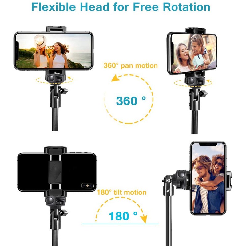 62 Inch Selfie Stick Tripod Extendable Cell Phone Tripod Stand