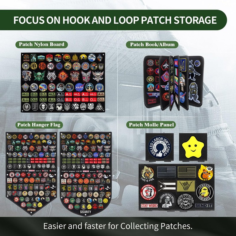 Large 47x30 inch Tactical Patch Wall Display Panel Holder Flag