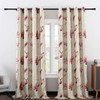 VOGOL Blackout Curtains 63 Length, Purple Floral Print Thermal Insulated