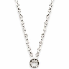 Leonardo Jewels Romea Clip & Mix 023272 Women's Necklace Stainless Steel with Ring for Hanging Charms, Length 50 cm, Extendible Jewellery Gift for Women, Stainless Steel, No Gemstone
