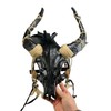 All Black Ram Skull Masquerade Mask Head Band Mask, Orange,