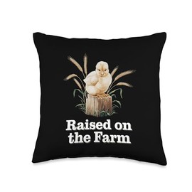 Baby Chicks on Farms with Tractors Barns and Rural Charm Throw Pillow