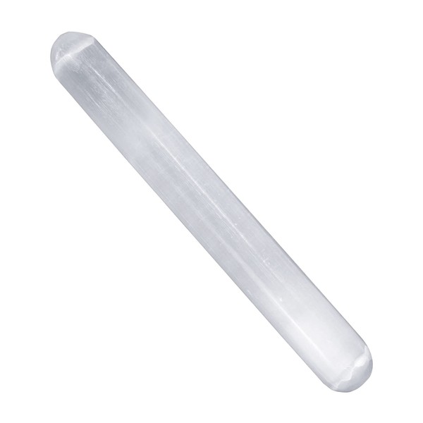 Himalayan Glow WBM Selenite Crystal Massage Wand 6 Inches, Moroccan Healing Crystal Best for Gift and Home Decor