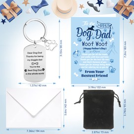 HOWAF Fathers Day Card from The Dog, Happy Father's Day Card & Keyring, Gifts for Fathers Day from Dog