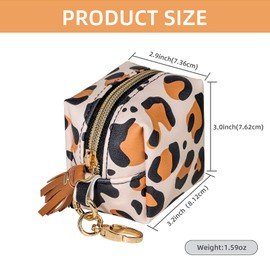 Smlpuame Pacifier Holder Case,BPA Free Leather Baby Pacifier Cover Pouch,Binky Case for Diaper Bag or Purse,Holder 4 Pacifiers or Teether Toy,Outdoor Travel Accessories,Easy to Clean(Leopard)