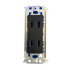 Panasonic WTL1502B Recessed Double Outlet with Metal Frame, Black