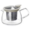 Forlife Bell Glass Teapot with Basket Infuser, 14-Ounce/430ml, White