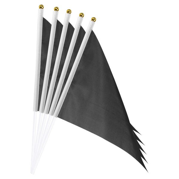sourcing map Black Flag Stick Hand Held Small Mini DIY
