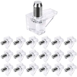Graplan 120 Pieces Shelf Support Pegs,Shelf Support Stud pegs,Transparent Metal Kitchen Shelf Supports for Standard 5 mm Hole-5kg for Kitchen Glass Shelves Cabinet Bookcase