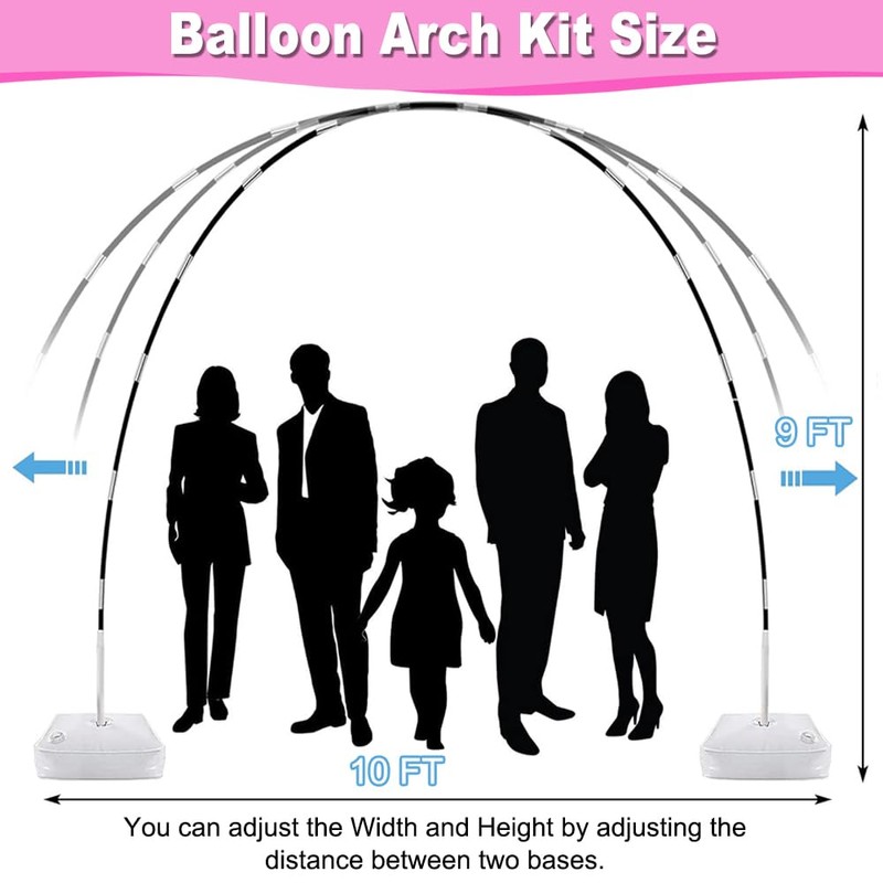 Balloon Arch Kit with Balloon Pump, 9Ft Tall & 10Ft