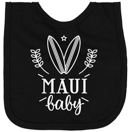 inktastic Maui Hawaii Baby Surfing Newborn Bib Black 2e743