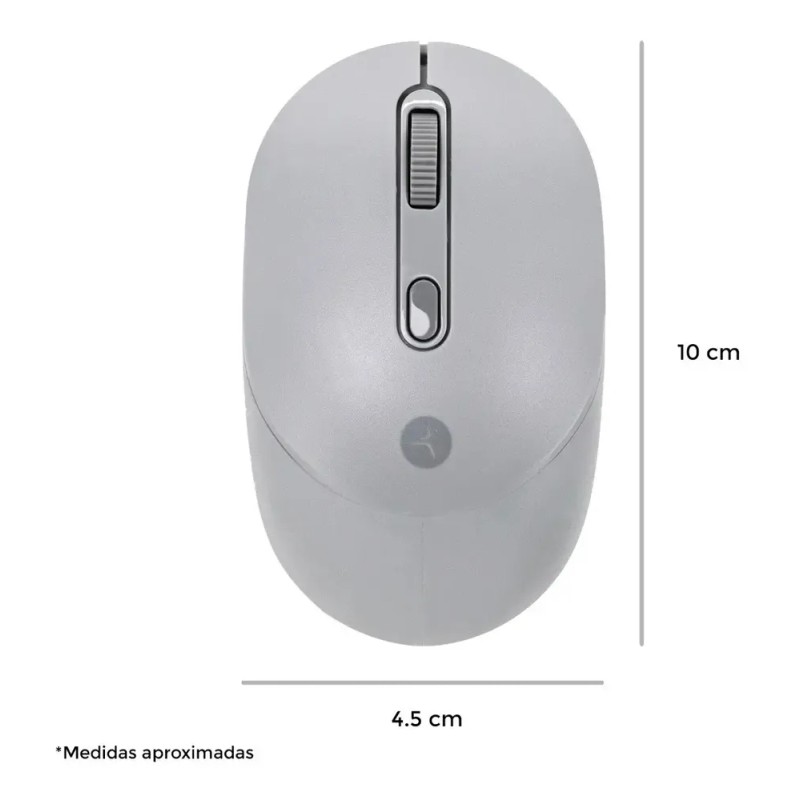 Mouse Techzone Inalámbrico Click Silencioso 1600 Dpi Gris Gris