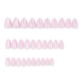 Cat Eye Press on Nails Medium Almond False Nails with Designs Glossy Skin Tones Fake Nails Reusable Cute Full Cover Glue on Nails Summer Artificial Handmade Stick on Nails for Women Manicure 24Pcs