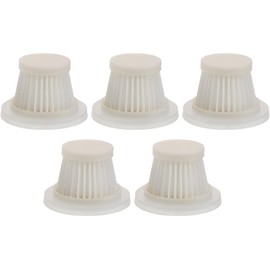 minkissy Filtros de repuesto para aspiradora automotriz y doméstica, 5 piezas, plástico blanco, compatibles con limpiadores de vapor para auto y uso en casa