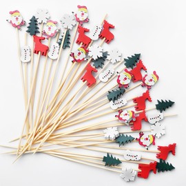 Christmas Cocktail Picks for Appetizers, Toothpicks for Appetizers, 100PCS Cocktail Toothpicks for Christmas Party Decoration, Appetizer Skewers for Charcuterie Cups Board