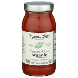 ORGANICO BELLO Organic Delicate Recipe Pasta Sauce, 25 OZ
