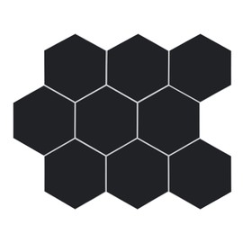 6-Sheet Black Hexagon Peel and Stick Backsplash for Kitchen and Bathroom, Honeycomb Faux Ceramic Matte Self Adhesive Wall Tiles (11.8" x 10.2")
