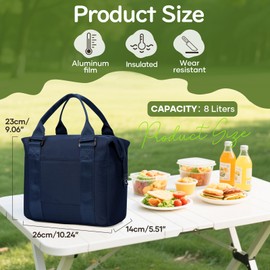 Lunch Bag Insulated Lunch Box Leakproof Lunch Tote Bags for Women Men,Portable Thermal Cooler Bag Lunch Containers for Work, Family, Picnic, School, Outdoor,BBQ,D3-RoyalBlue