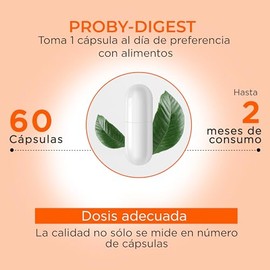 OBY Probioticos 60 Billones, Prebióticos, Inulina de Agave, Enzimas digestivas Bromelina y Papaina, Fibra Linaza y Carbón Activado Vegetal de Coco. Pr