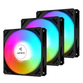 upHere 120mm Rainbow LED PC Case Fan,High Performance Silent Fan for PC cooling,NK12CF3-3