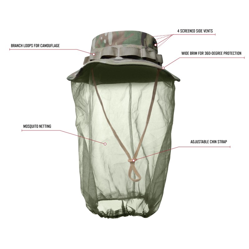 Rothco Boonie Hat with Mosquito Netting (US, Numeric, 7 1/4,