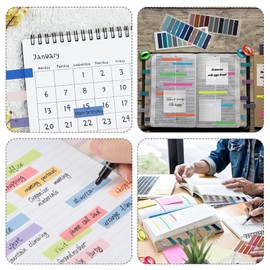 Senshuomy Book Tabs,Annotation Tabs,Book Annotation Kit with Ruler 6 Pads Page Markers Tabs-1200 PCS,Self-Stick Book Markers,Colored Page Markers for Reading Notes(Stye-B)