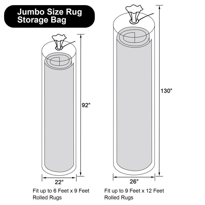 HFKPJRT 2 Pcs Rug Storage Bag, Jumbo Plastic Rug Bags