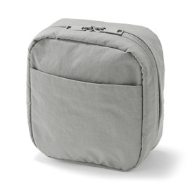 MUJI 84475863 Wrinkle Nylon Square Pouch, Large Opening, Gray, Approx. 5.5 x 6.3 x 2.4 inches (14 x 16 x 6 cm)