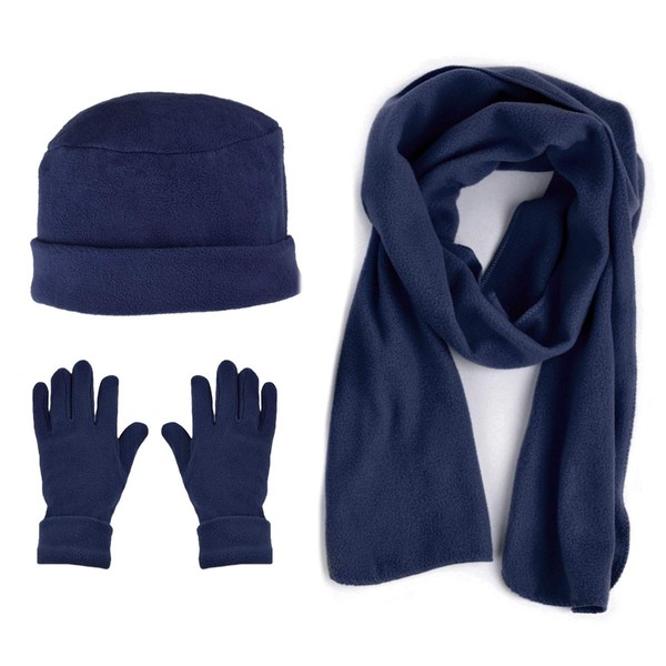 Nollia Women's Winter Fleece Winter Set-Polyester Fleece Hat, Gloves, and