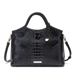 Makcr Joacbv Crocodile Pattern Gradient Top Handle Satchel Large Capacity Tote Bag Casual Versatile Commuter Bag Leather