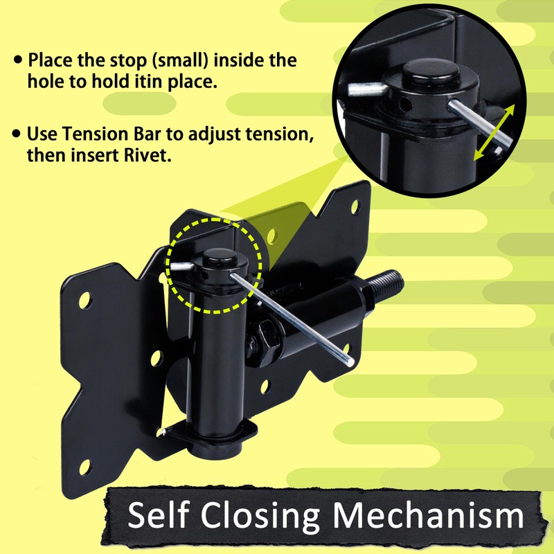 Self Closing Gate Hinges for Wood/Vinyl/PVC/Metal Fence Gate 90 Degree