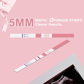 Pregnancy Test Strips with Urine Cups, hCG Detection Home Pregnancy Tests, Sensitive & Over 99% Accurate, 10 Count Individually Wrapped, Rapid hCG Test Strips, 5mm Wider 25mIU/mL
