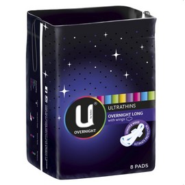 Kotex U by Kotex Ultra Thin Overnight Long Wing 8 Pack