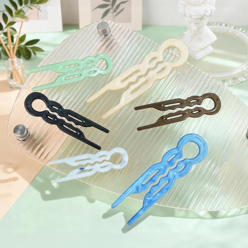 French U-Shaped Hair Pins - Double-Layer Wavy Lock Hair Clips(6pcs)