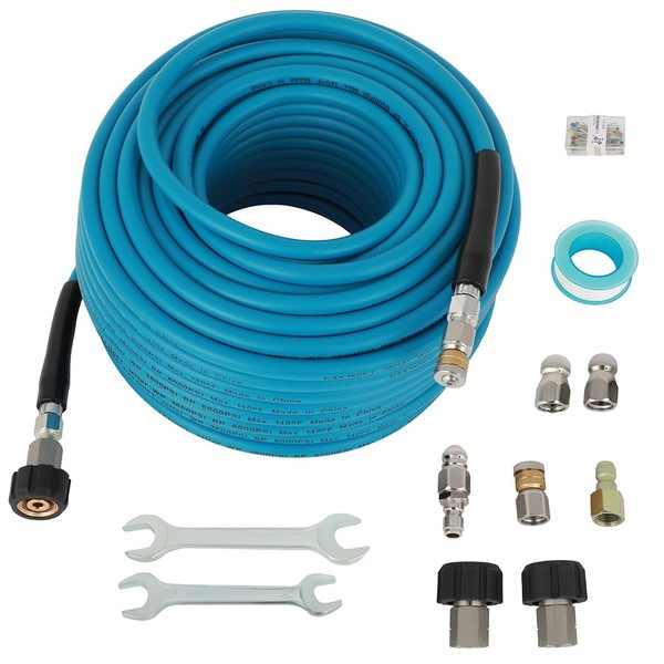 150FT Pressure Washer Extension Hose, Kink Resistances 5800 PSI Pressure