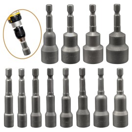 Xpieoyrm 12 Pcs Magnetic Socket Set Hex Sockets 6/7/8/9/10/11/12/13/14/15/17/19 Hex Socket Adapter Impact Driver Socket Set for Impact Driver