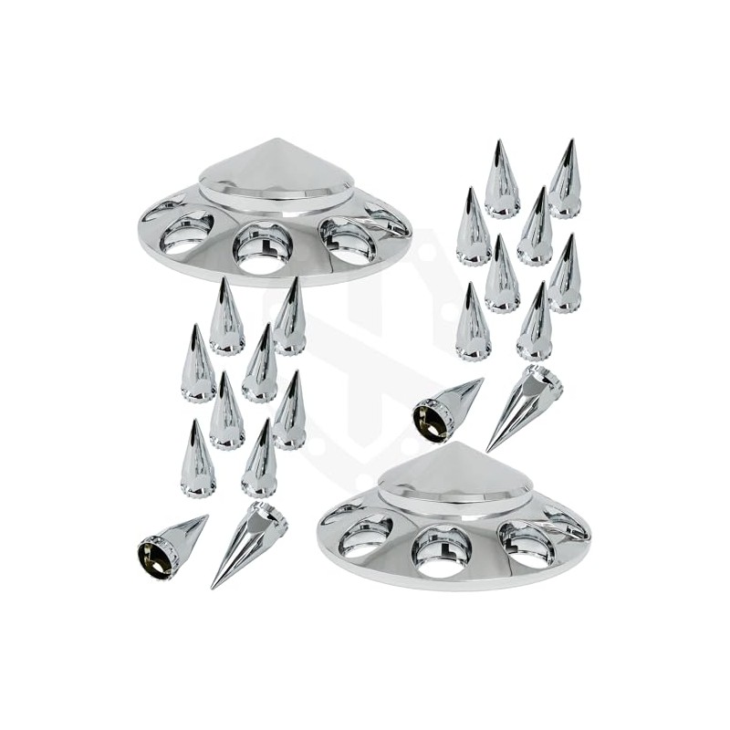 SIMULTRON 225ABS-AC-SO-SP-F_2PC (2 Pc) Front ABS Chrome Plated Axle Hubcap