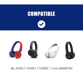 QeeFop Ersatz Ohrpolster Kompatibel mit JBL T450BT/T500BT/T510BT/TUNE600BTNC/JR300/JR300BT Kopfhörer Headset Ohrpolster (Weiß)