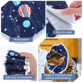 Cat Cone Collar Soft Stop Licking, Adjustable Cat Recovery Collars & Cones, Comfortable Cats Cones After Surgery, Protective Cats Neck Cone, Lightweight Elizabethan Collar for Small Medium Kittens