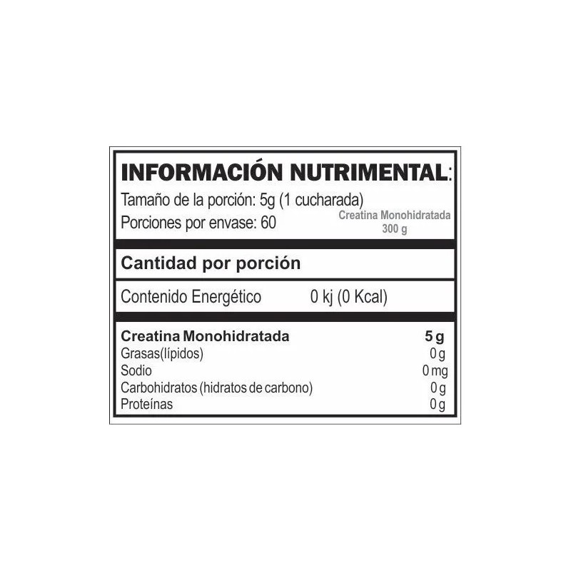 Creatina Monohidratada Gat Sport 100% Pura 300g 60 Porciones