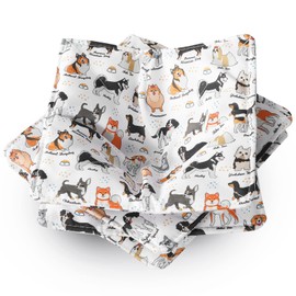 Cunhill Cotton Microwave Bowl Holders Bowl Hot Pads Heat Resistant Bowl Potholders Multipurpose Holders Quilted Bowl Cozy for Soup Bowl Hot Pads Kitchen Supply(White,Dog Style)