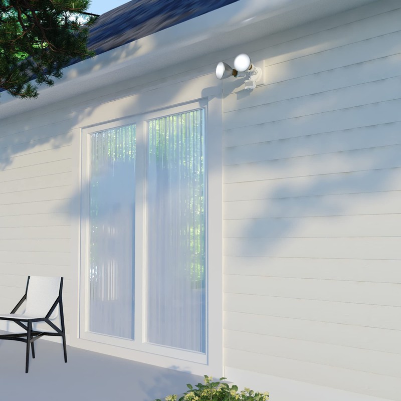 VAXCEL White Motion Sensor Dusk to Dawn Outdoor Security Flood