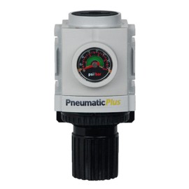PneumaticPlus PPR3-N02BG Compressed Air Pressure Regulator, 1/4" NPT (High Flow), Embedded Gauge and Bracket