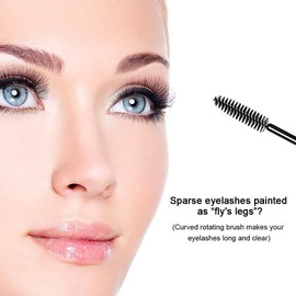 LauCentral Eyelash Brushes, Disposable Mascara Brushes, Crystal Eyelash Brushes for Make-Up Pink/Black, Mascara Eyelash Brushes, for Beauty Salon and Home Use Black and Rose Pack of 200