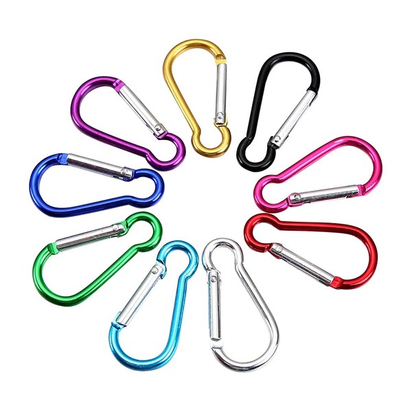 GSHLLO 24 Pcs Colored Keychain Carabiner Clips Small Spring Snap
