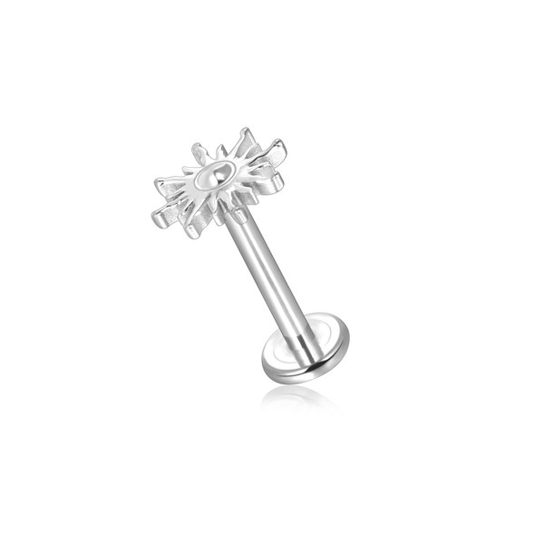 Labret Piercing Titanium G23 8 mm Internally Threaded Flat Back